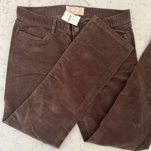 NWT J.Crew Women’s Matchstick Brown Skinny Leg Corduroy – Size 31S